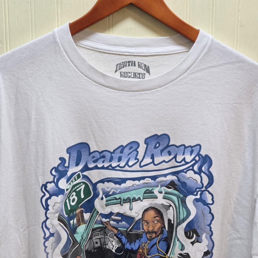 Death Row Records Shirt Mens 2XL White 187 Car Graphic‎ 1991 Hip Hop Rap Tee